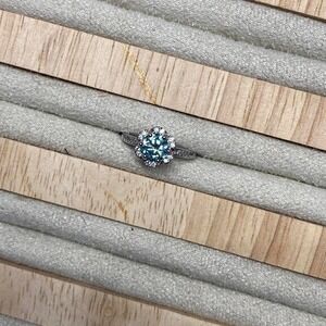 MOISSANITE CRYSTAL FLOWER SHAPED ADJUSTABLE RING FAIRYCORE WHIMSICAL ETHEREAL